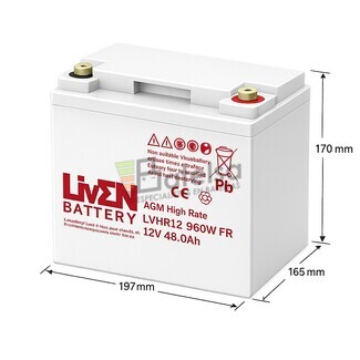 Bater�a 12 Voltios 48 Amperios LVHR12-960W | Liven Battery